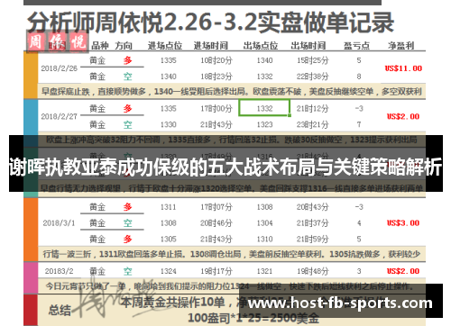谢晖执教亚泰成功保级的五大战术布局与关键策略解析